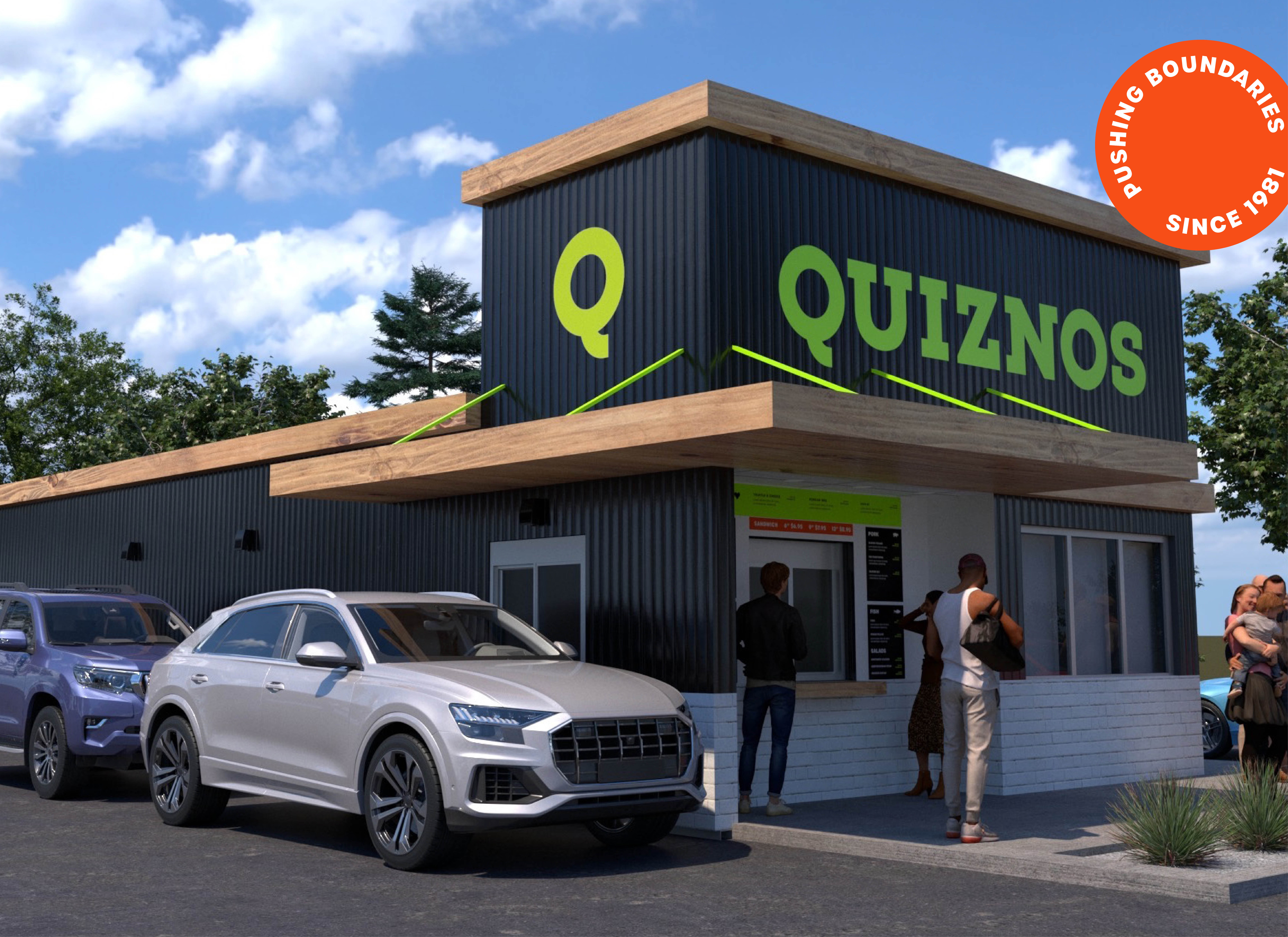 Quiznos franchise exterior building
